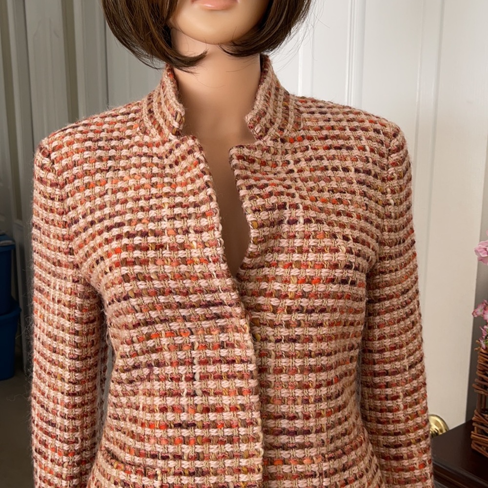 NWOT Talbots woven wool tweed multicolored blazer - Picture 4 of 10